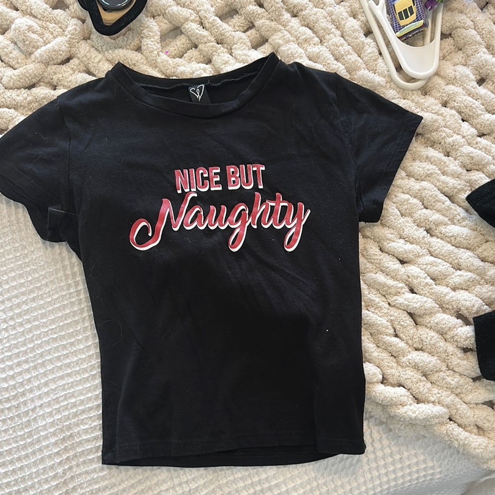 Black Kids T-Shirt with Red Print